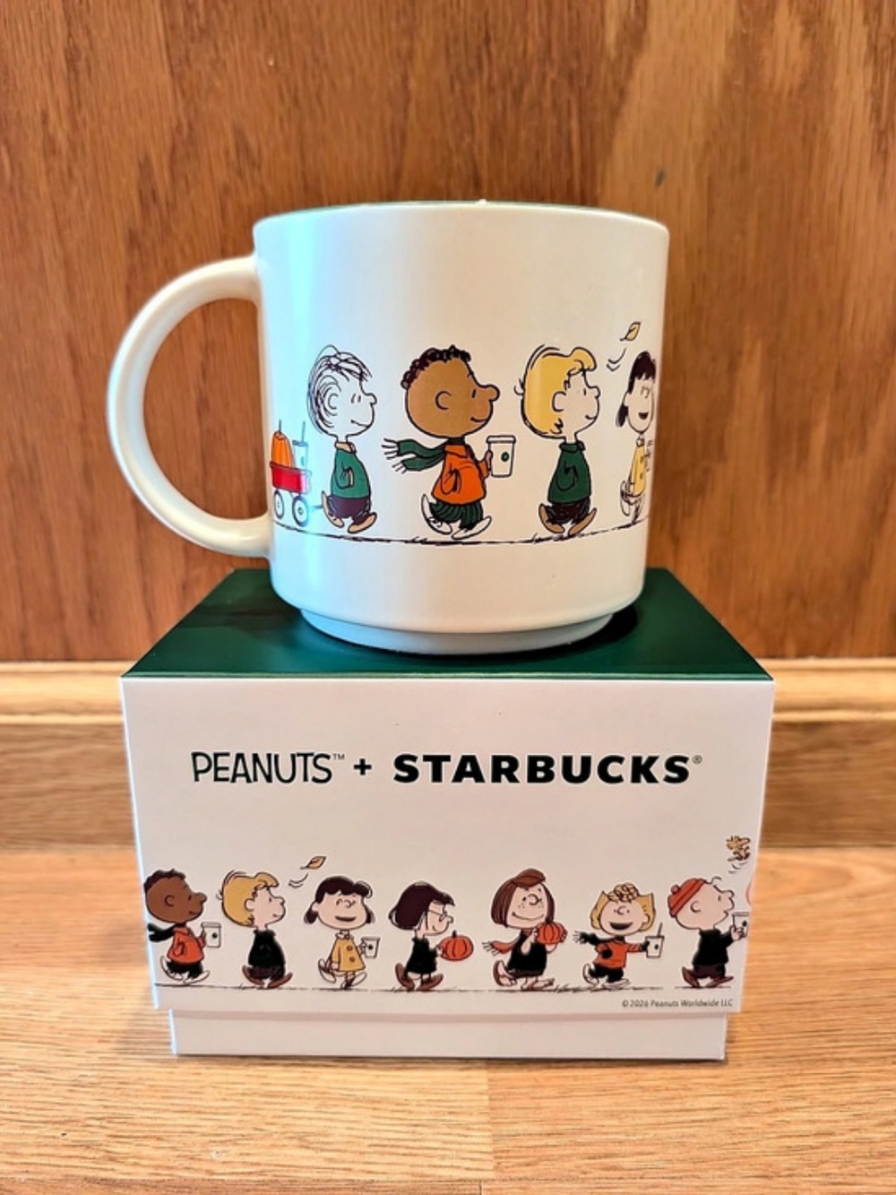 2026 Starbucks Peanuts + Starbucks 14-ounce Ceramic Mug White & Green